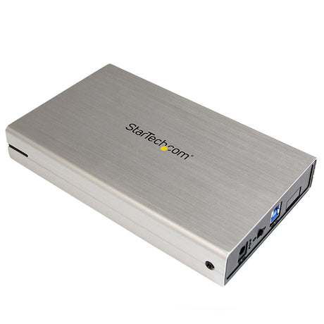 STARTECH 3.5in Silver Aluminum USB 3.0 External SATA III SSD | HDD Enclosure with UASP - Portable USB 3 3.5" SATA Hard Drive Enclosure (S3510SMU33)