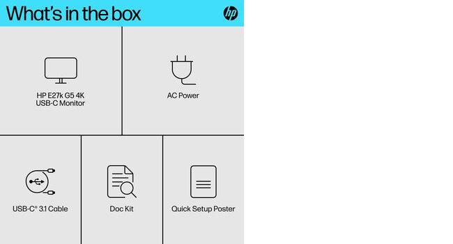 HP E-Series E27k G5 computer monitor (27") 4K Ultra HD Black, Silver
