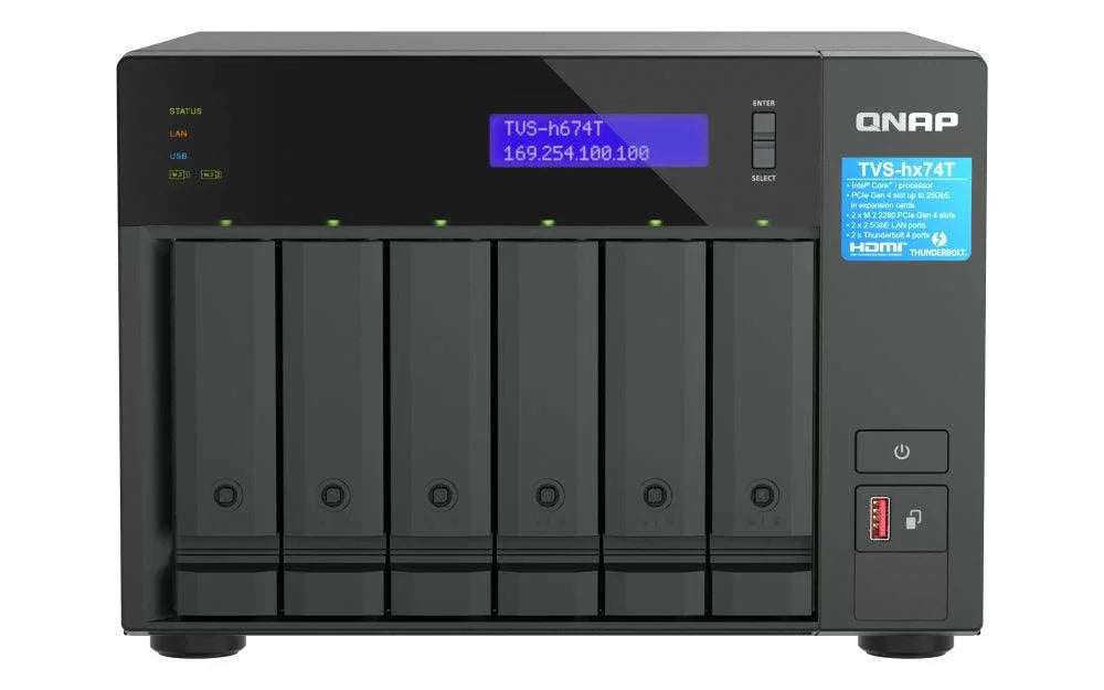 QNAP i5-12400 | Intel UHD Graphics 730 |32 GB SODIMM DDR4 | 5GB Flash | 6 x 3.5" SATA | 2 x M.2 | 6.36 kg (TVS-H674T-I5-32G)