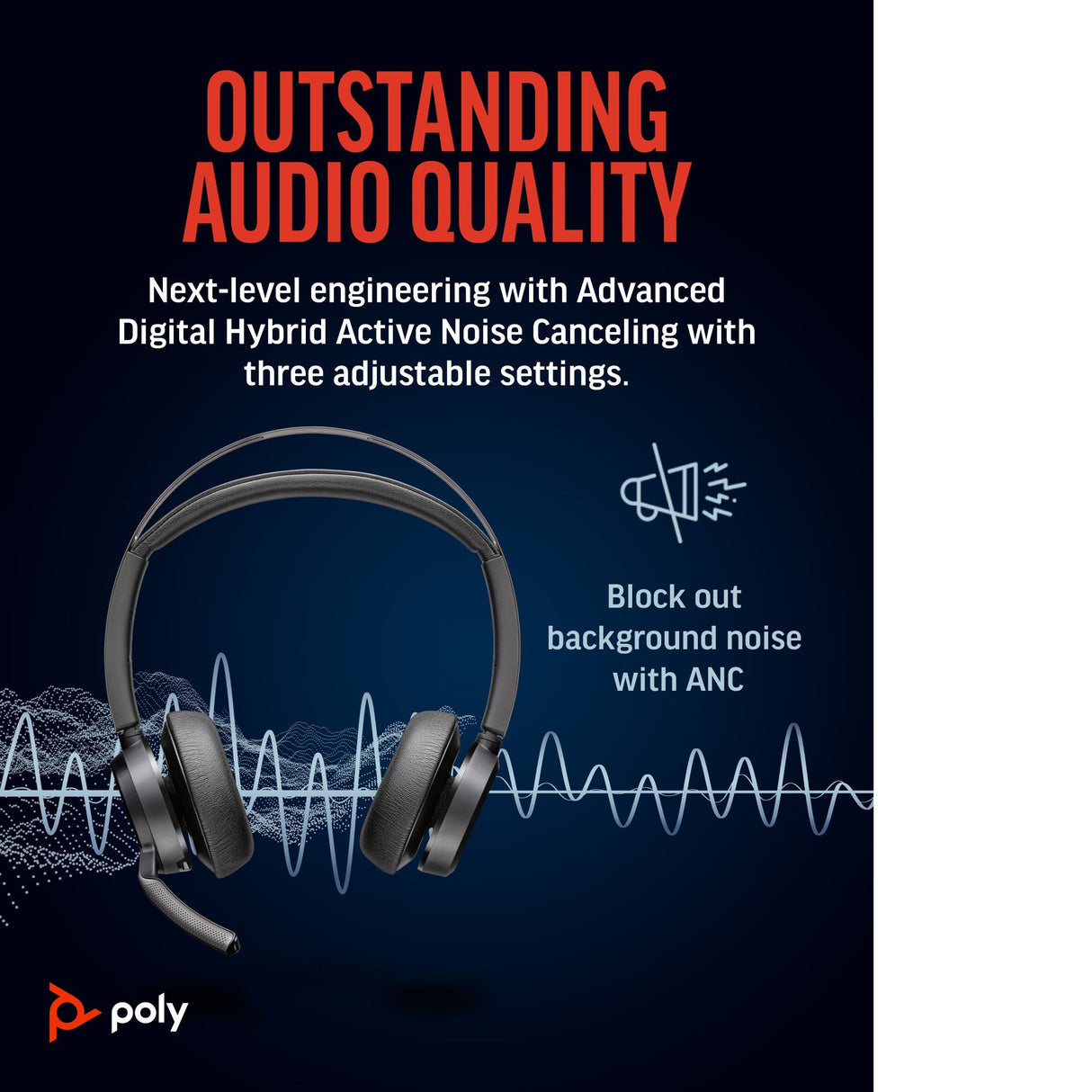 POLY Voyager Focus 2 USB-A with Charge Stand Headset