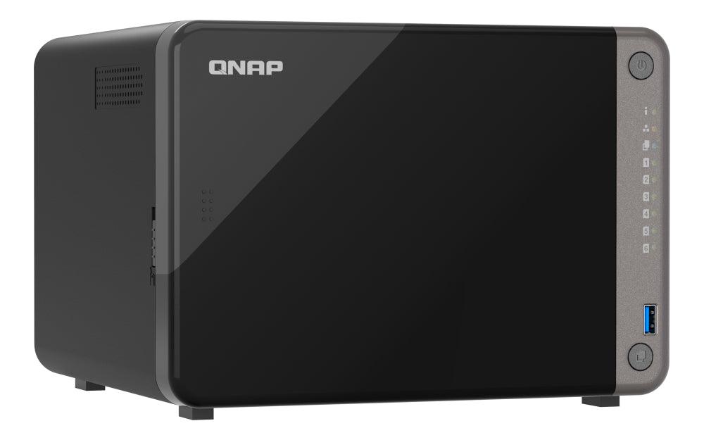 QNAP 8-C ARM Cortex 64-bit | 8 GB RAM | 4 GB Flash | ARM Mali-G610 MC4 | 6 x 3.5" SATA 6Gb|s | 120W | 171 x 235 x 226 mm (TS-AI642-8G)