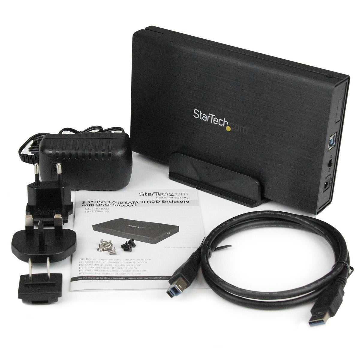 STARTECH 3.5in Black Aluminum USB 3.0 External SATA III SSD | HDD Enclosure with UASP for SATA 6Gbps - 3.5" SATA Hard Drive Enclosure (S3510BMU33)