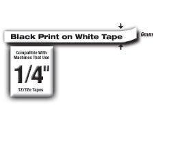 BROTHER 6 mm | 8 m | TZe | Black on White (TZe-211)