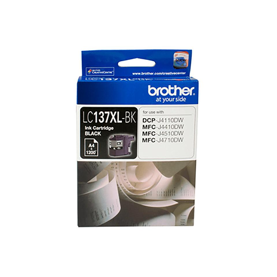 BROTHER Black Ink Cartridge- DCP-J4110DW|MFC-J4410DW|J4510DW|J4710DW - up to 1200 pages (LC-137XLBK)