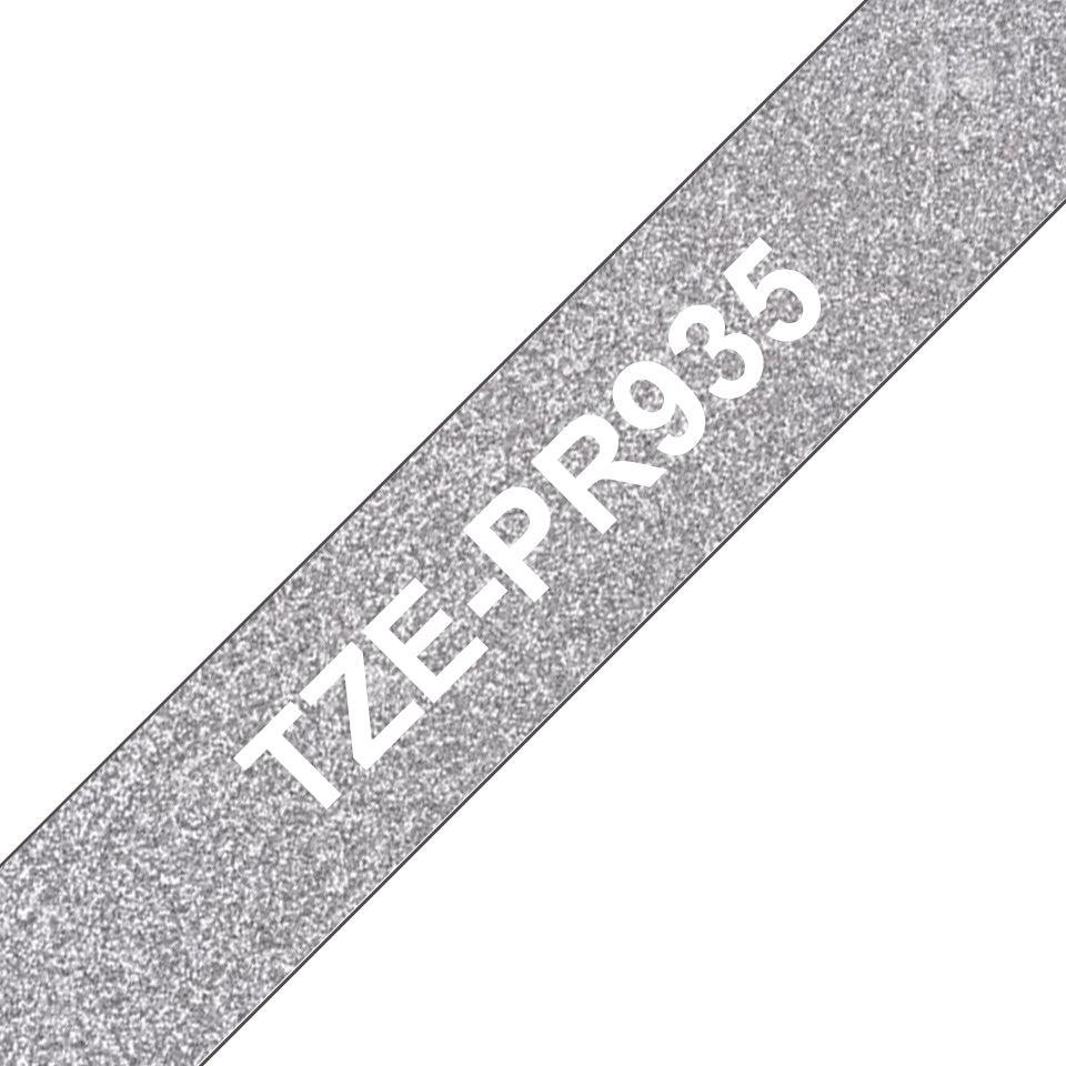BROTHER Brother TZe-PR935 White on Premium Silver Labelling Tape | 12mm wide (TZE-PR935)