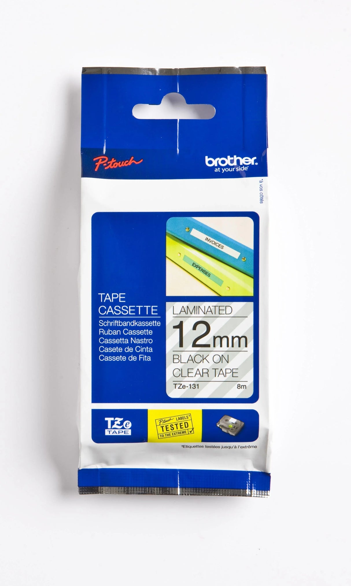 BROTHER Genuine Brother TZe-131 Labelling Tape | Black on Clear | 12mm wide (TZE-131)