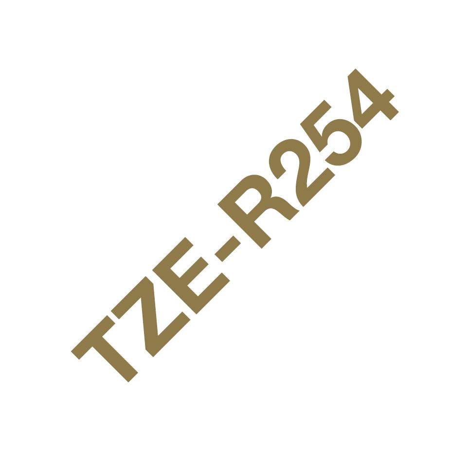 BROTHER Genuine Brother TZe-R254 Ribbon Tape Cassette | Gold on White | 24mm wide (TZE-R254)