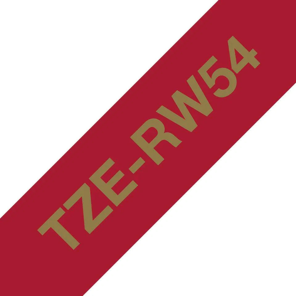 BROTHER Genuine Brother TZe-RW54 Ribbon Tape Cassette | Gold on Wine Red | 24mm wide (TZE-RW54)