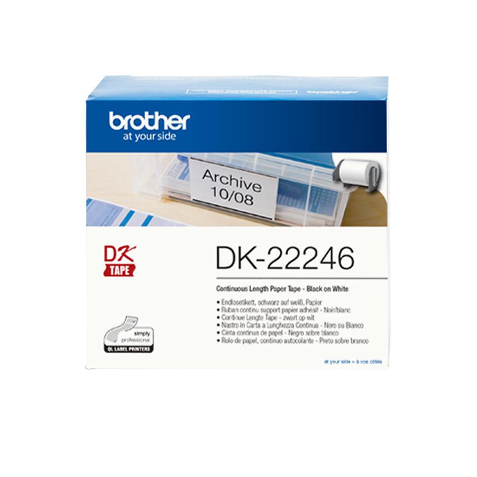 BROTHER Paper Label Roll | Black on White | 103mm wide (DK-22246)