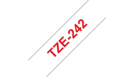 BROTHER Red on White Laminated Tape 18mm x 8m (TZE-242)