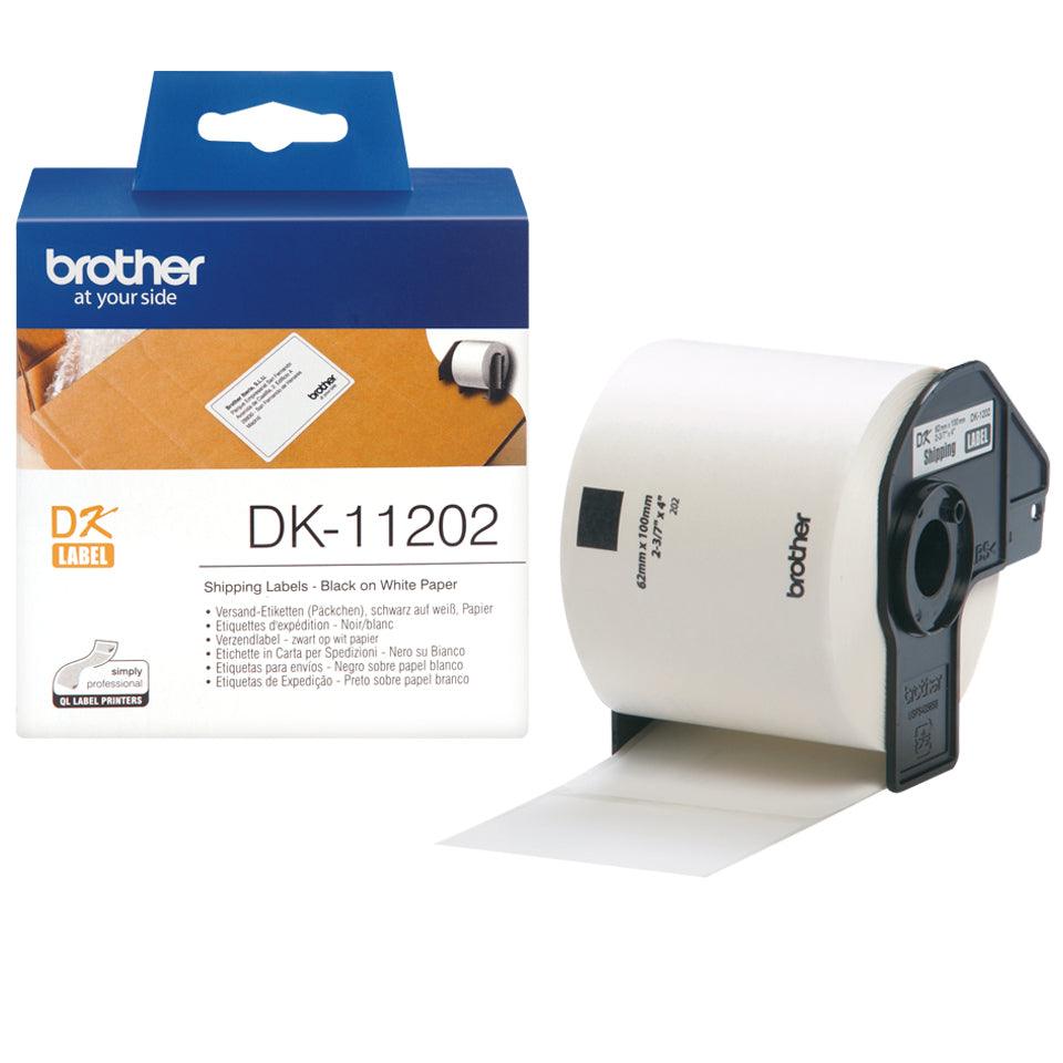 BROTHER Shipping Labels - 62mm x 100mm - 300 labels per roll (DK-11202)