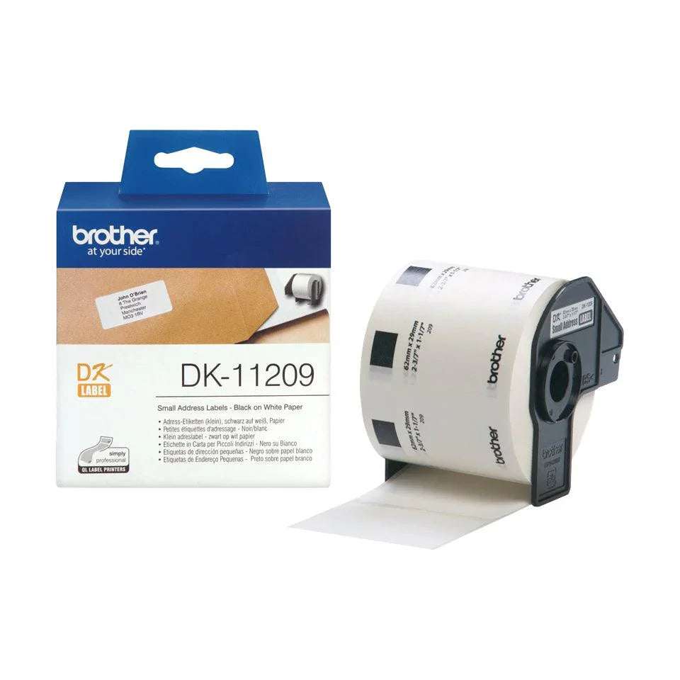 BROTHER Small Address Labels - 29mm x 62mm - 800 labels per roll (DK-11209)