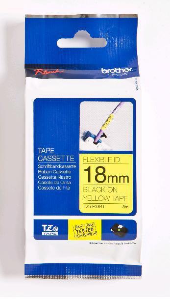 BROTHER TZe-FX641 - 18 mm black on yellow tape | 8m (TZE-FX641)