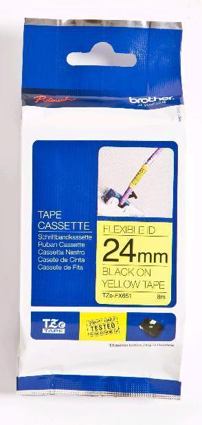 BROTHER TZe-FX651 - 24 mm black on yellow tape | 8m (TZE-FX651)