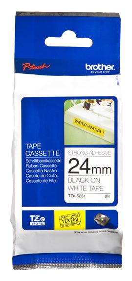 BROTHER TZe-S251 - 24 mm black on white tape | 8m (TZE-S251)