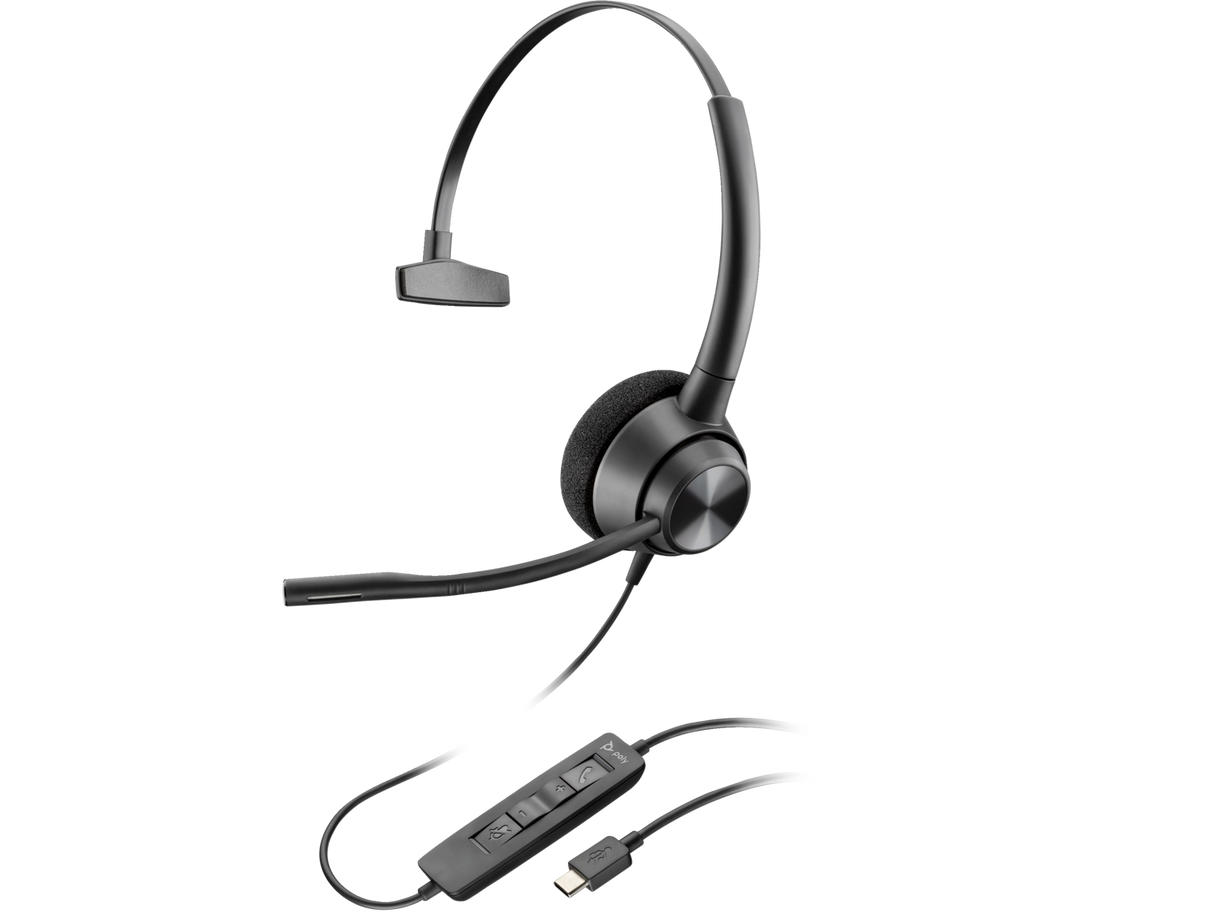 POLY EncorePro 310 USB-C Monoaural TAA Headset