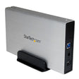 STARTECH 3.5in Silver Aluminum USB 3.0 External SATA III SSD | HDD Enclosure with UASP - Portable USB 3 3.5" SATA Hard Drive Enclosure (S3510SMU33)