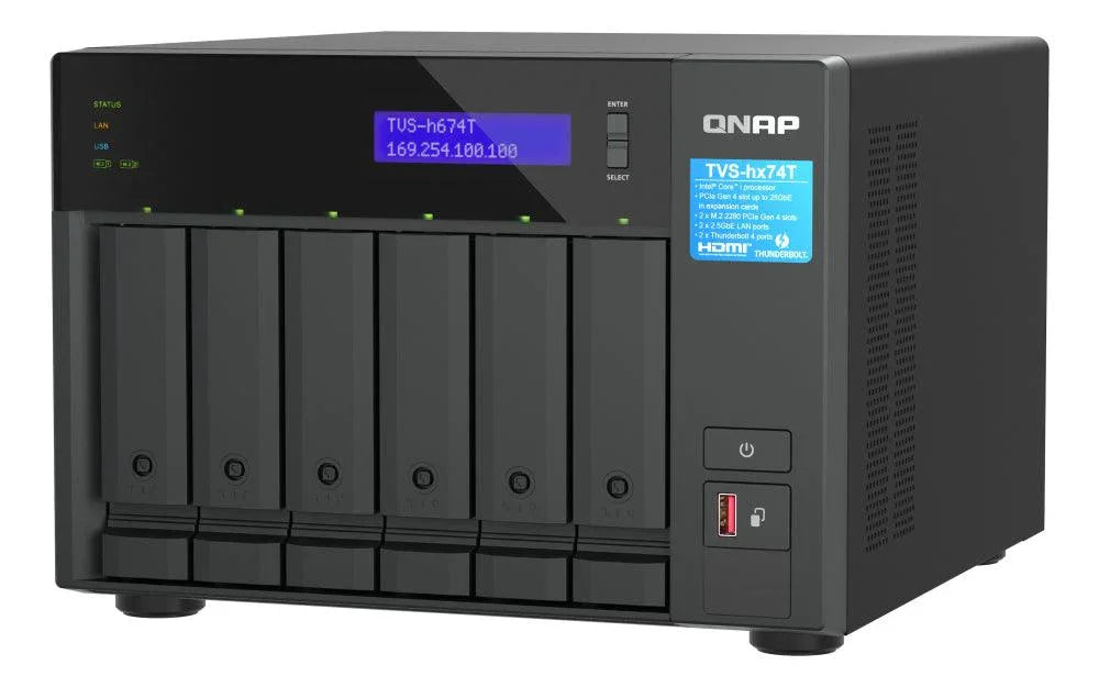 QNAP i5-12400 | Intel UHD Graphics 730 |32 GB SODIMM DDR4 | 5GB Flash | 6 x 3.5" SATA | 2 x M.2 | 6.36 kg (TVS-H674T-I5-32G)