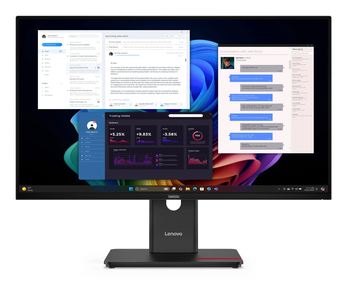Lenovo T27UD Monitor – 27" / 4K UHD / IPS / 60Hz – Business Monitor