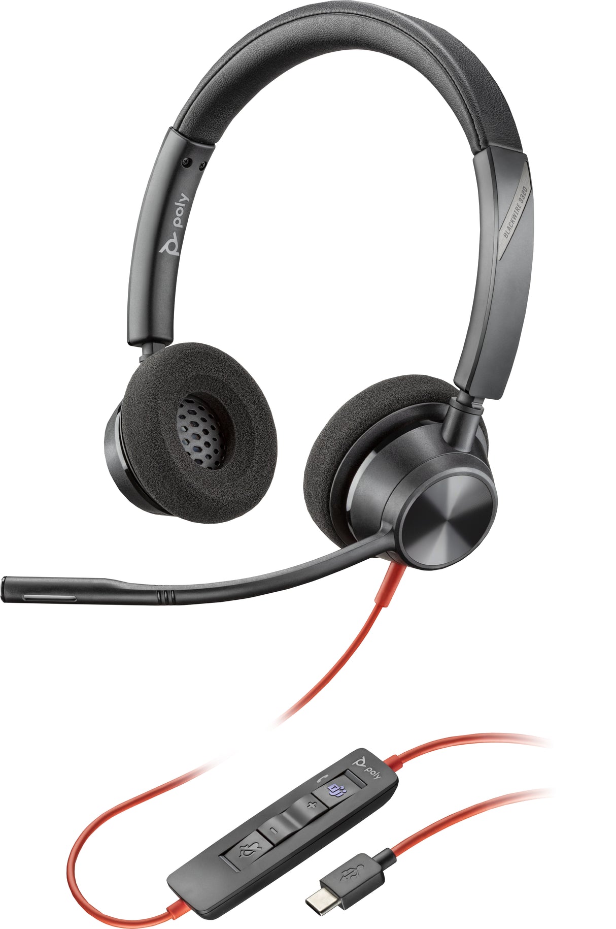 POLY Blackwire 3320 Wired On-ear Over-the-head MS Teams Certified Headset