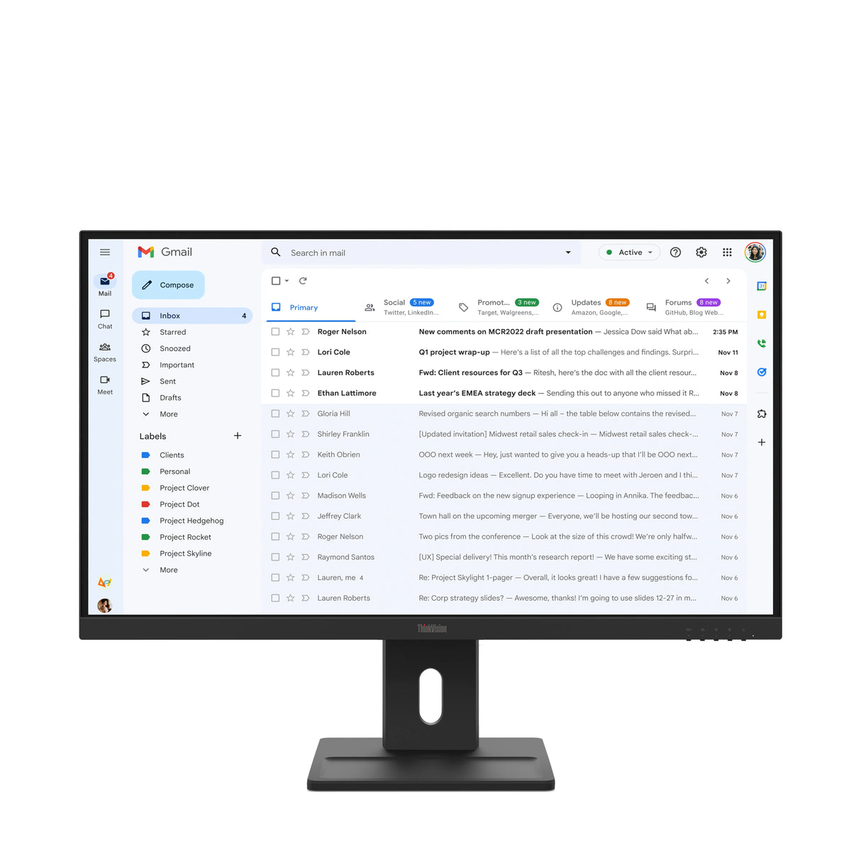 Lenovo E27-40 Monitor – 27" / Full HD / IPS / 100Hz – Business Monitor