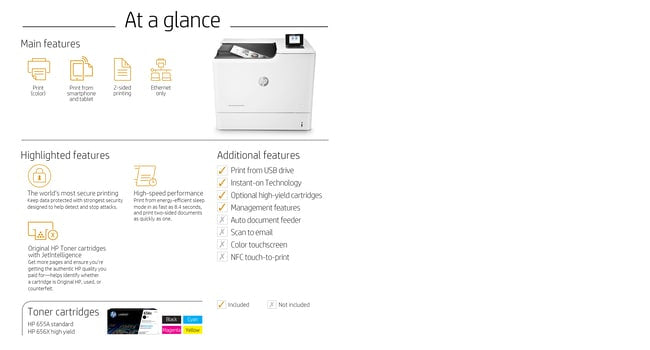 HP Color LaserJet Enterprise M652dn Laser Printer