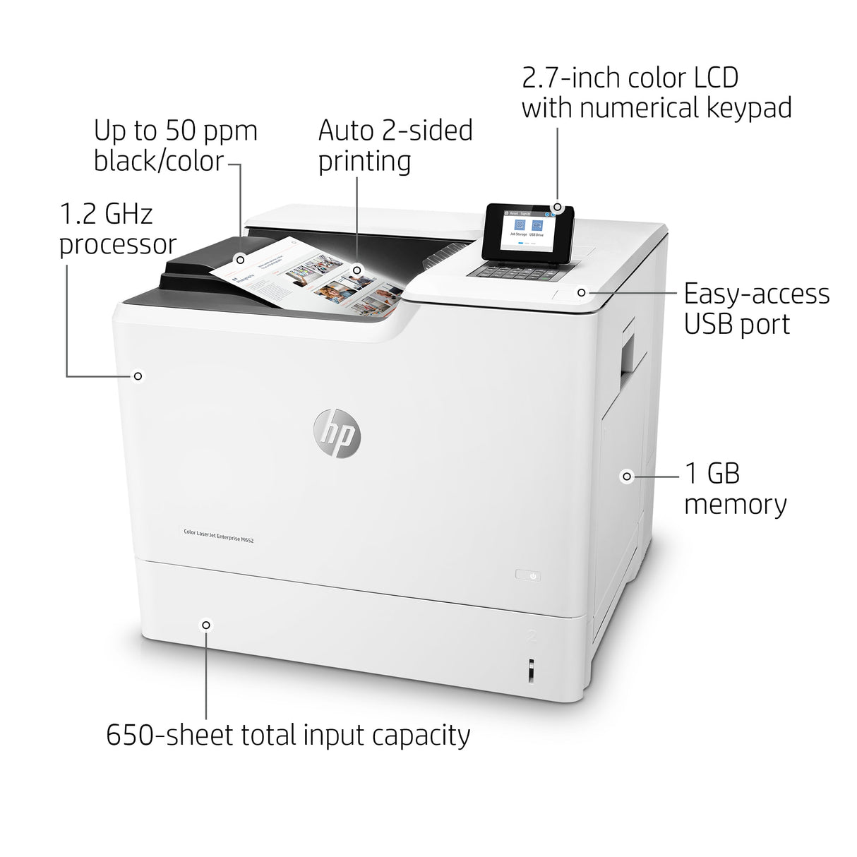 HP Color LaserJet Enterprise M652dn Laser Printer