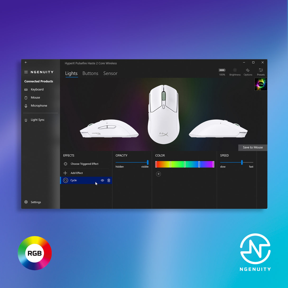 HYPERX Pulsefire Haste 2 Core – Wireless (Bluetooth + 2.4GHz) / 12000 DPI / Lightweight – Gaming Mouse