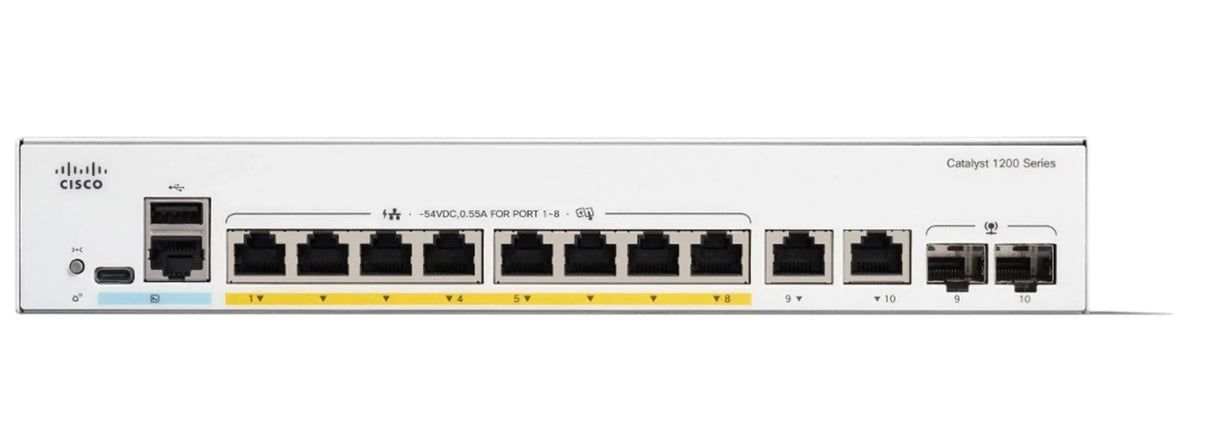 Cisco Catalyst 1200 8-port GE PoE Ext PS 2x1G Combo