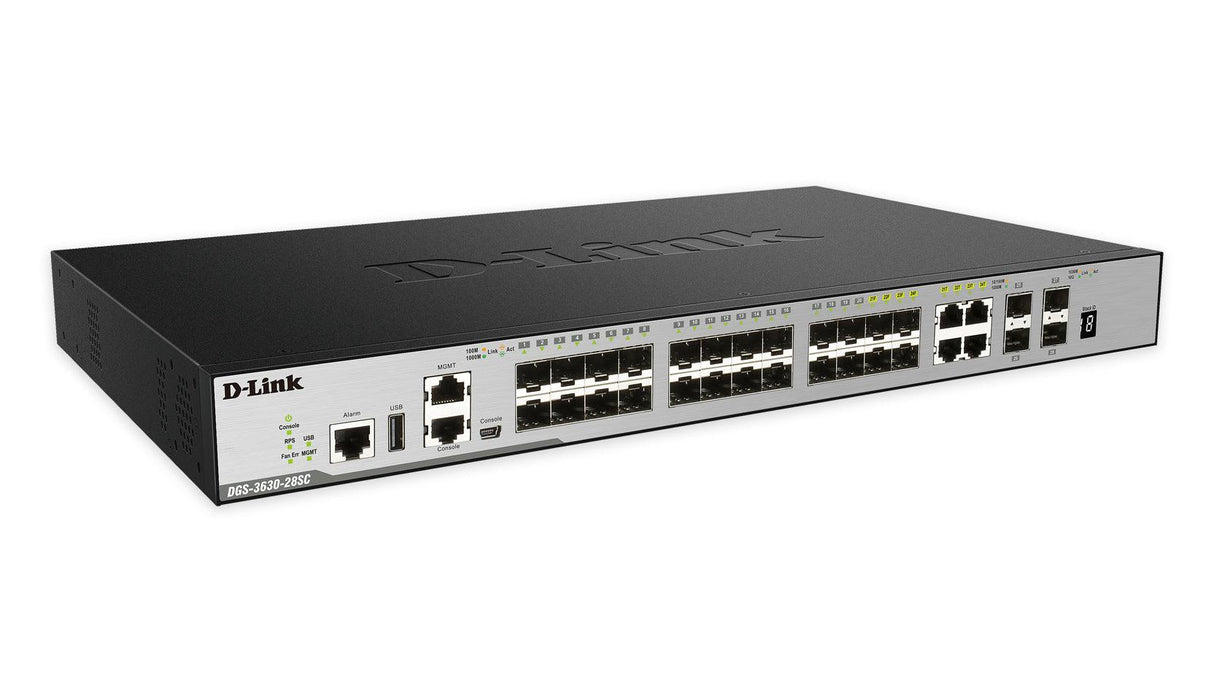 D-LINK 28-Port Layer 3 Stackable Managed Gigabit Switch | w | 4 10GbE Ports (DGS-3630-28SC)