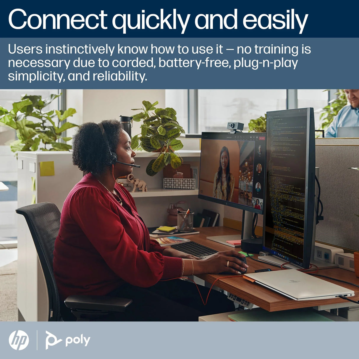 POLY Blackwire 3320 – Wired (USB-A) / Stereo / MS Teams Certified – On-Ear Headset
