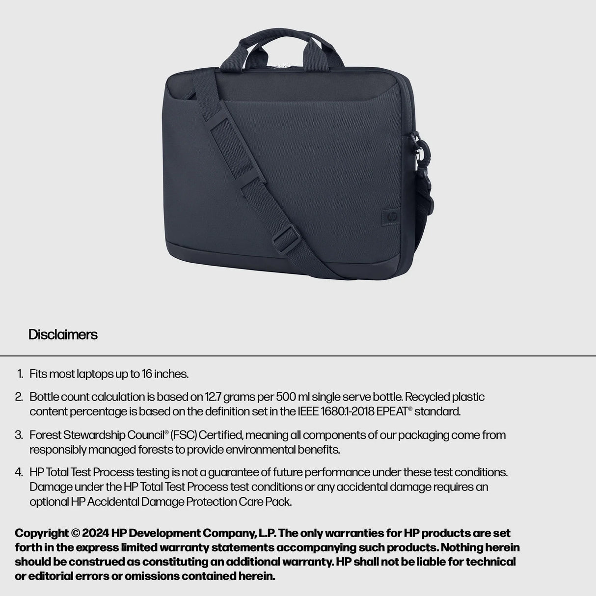 HP A08KHUT – Briefcase / 16" / Recycled Materials – Briefcase