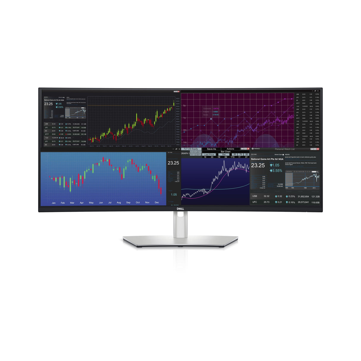 DELL UltraSharp LED display (38") 3840 x 1600 pixels Wide Quad HD+ LCD Black, Silver