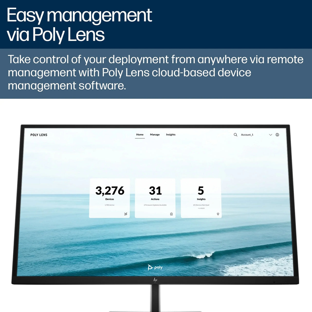 POLY Studio V52 – Full HD (1080p) / AI-powered Features – UC Video Bar