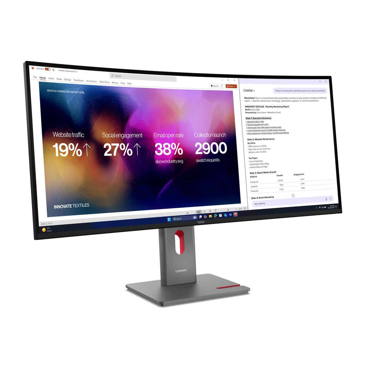 LENOVO P40WD-40 Monitor – 39.7" / WUHD / IPS / 120Hz – Business Monitor