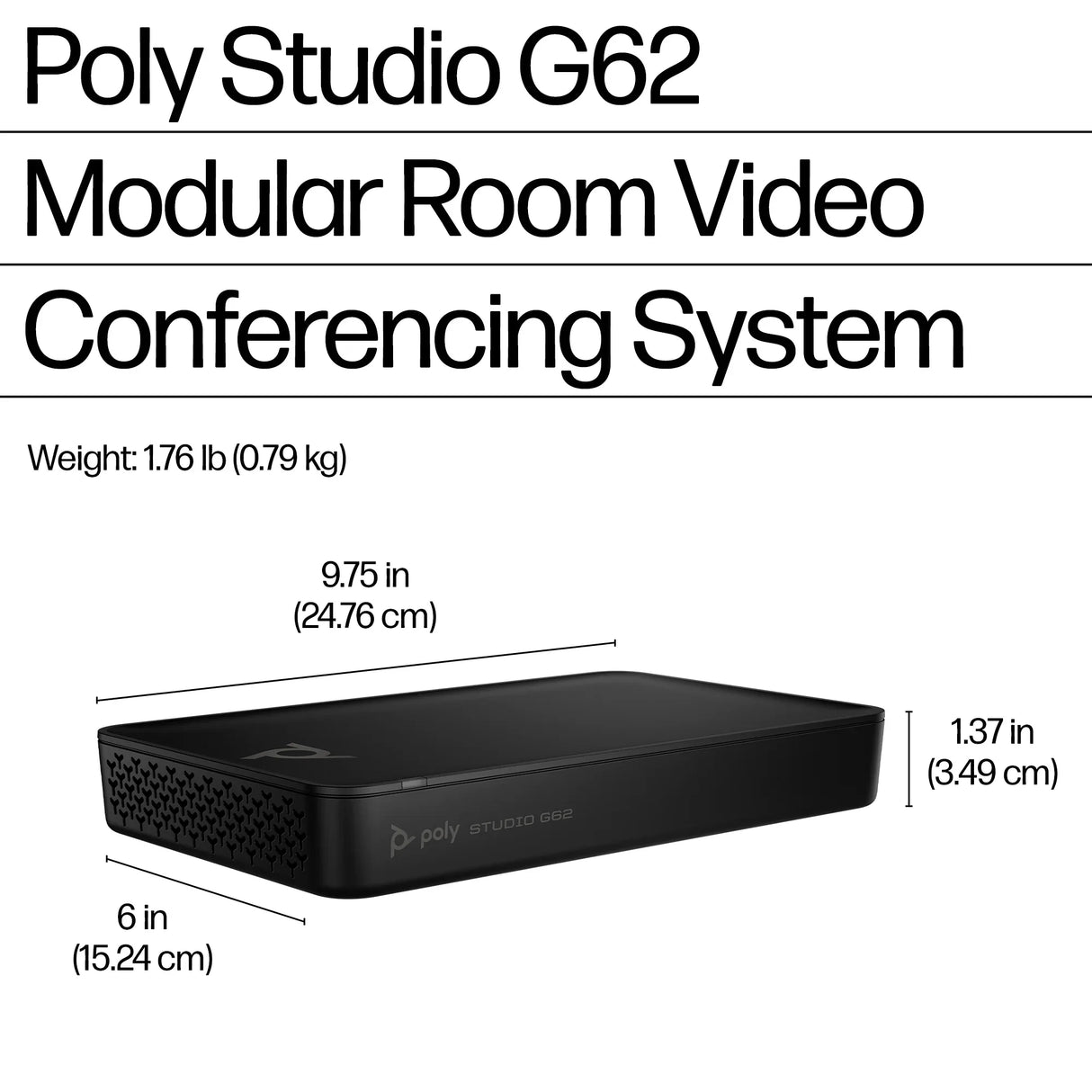 POLY Studio G62 – Full HD (1080p) / 120° Wide-Angle / 8-Mic Array – UC Video Conferencing System