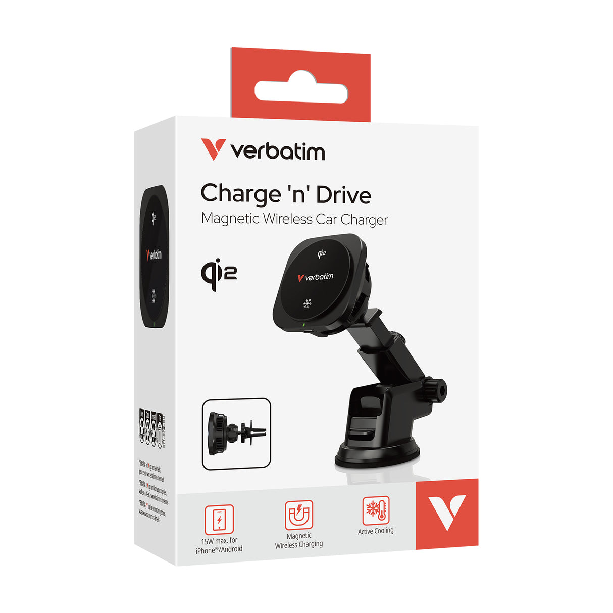 VERBATIM CHARGE 'N' DRIVE CND-02 – 15W / Wireless / MagSafe – Car Charger