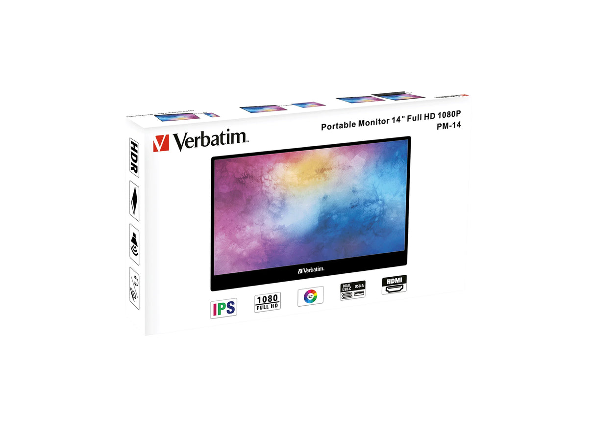 VERBATIM 49590 Monitor – 14" / Full HD / IPS / 60Hz – Business Monitor