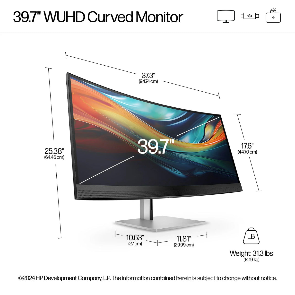 HP 740pm Monitor – 39.7" / 5K2K / IPS / 60Hz – Business Monitor