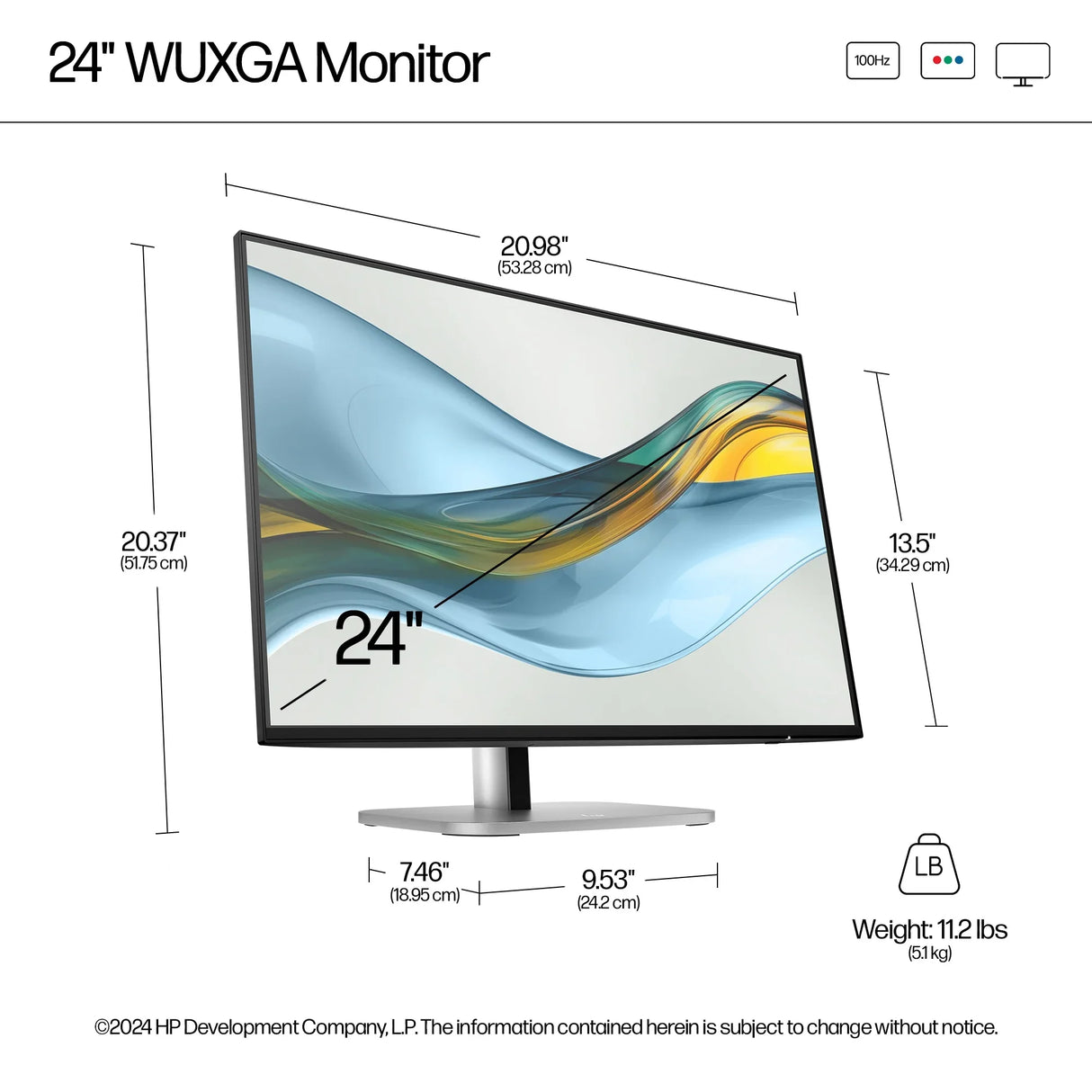 HP 524pn Monitor – 24" / WUXGA / IPS / 60Hz – Business Monitor