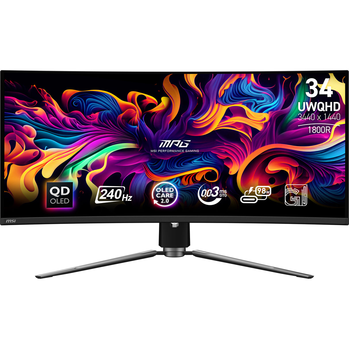 MSI MPG 341CQPX Monitor – 34" / QHD / OLED / 240Hz – Gaming Monitor