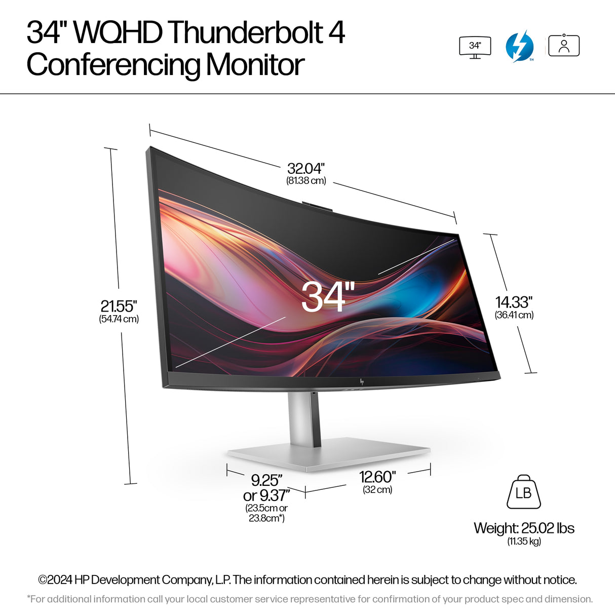 HP Series 7 Pro WQHD Conferencing Monitor (34")