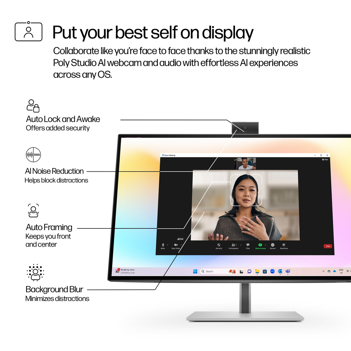 HP Series 7 Pro 4K Conferencing - 727pm Monitor (27")