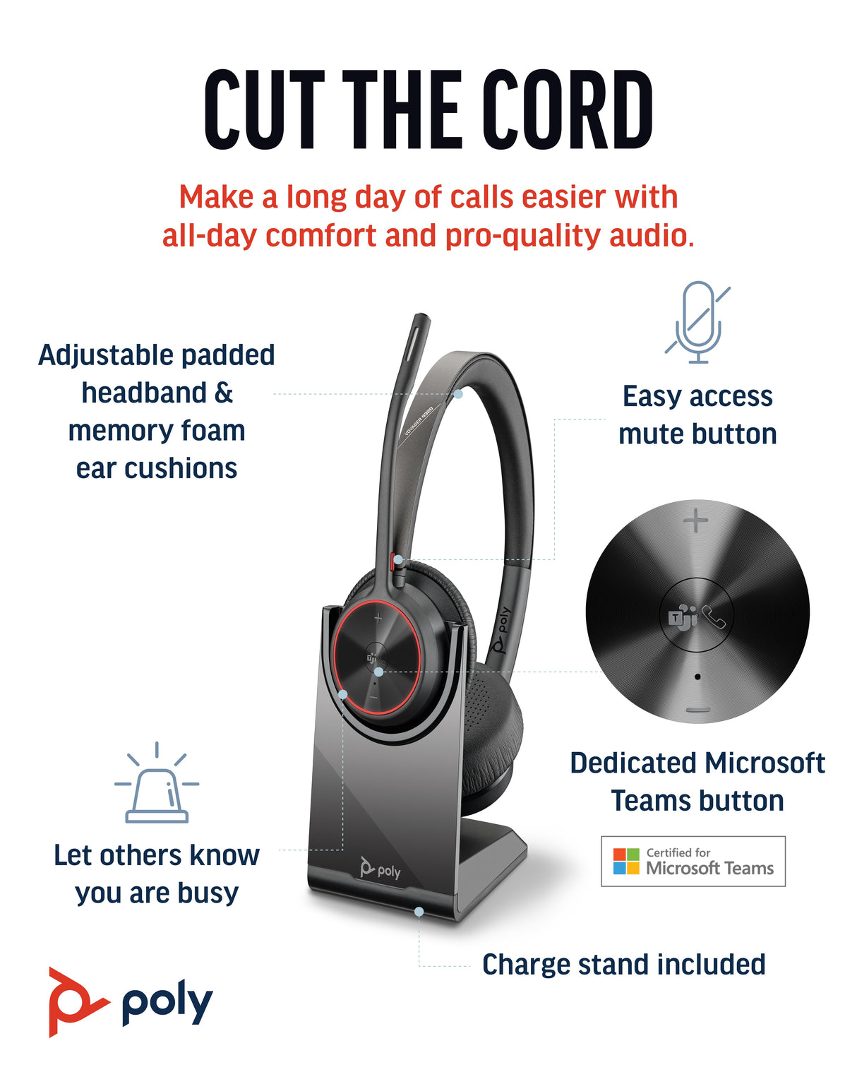 POLY Voyager 4320 UC Stereo USB-A Headset