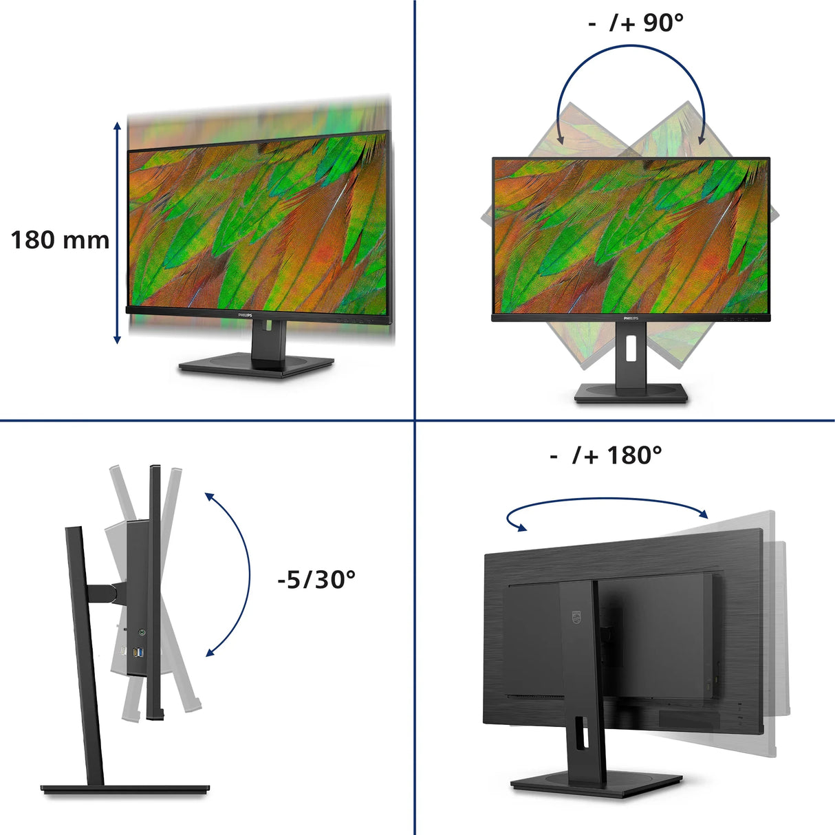 PHILIPS 32B1U3900 Monitor – 31.5" / 4K UHD / VA / 60Hz – Business Monitor