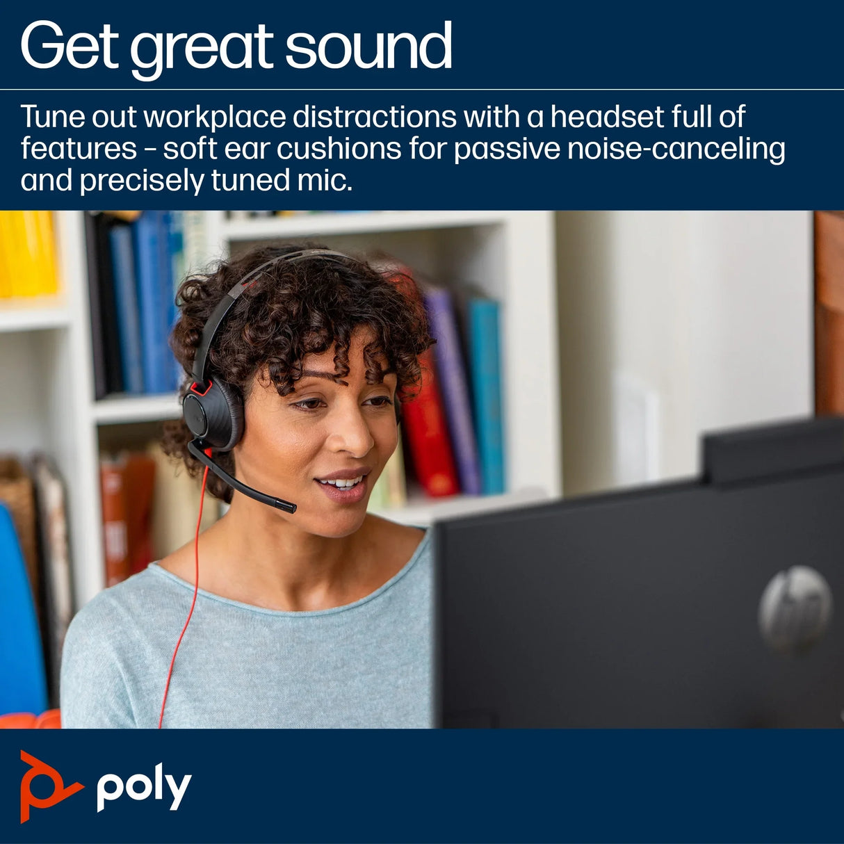 POLY Blackwire 5220 – Wired (USB-A) / Stereo / Office – On-Ear Headset