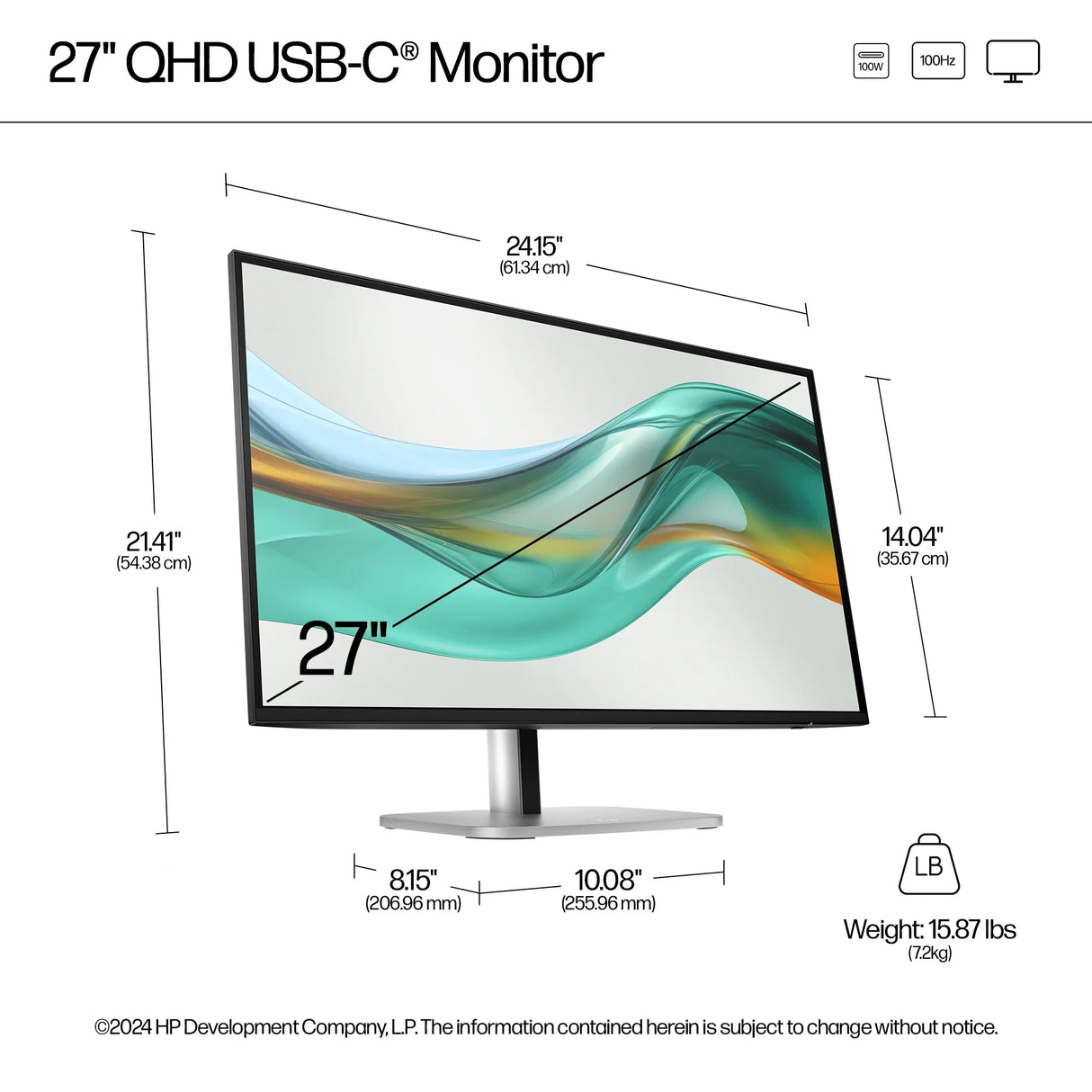 HP 527pu Monitor – 27" / QHD / IPS / 60Hz – Business Monitor