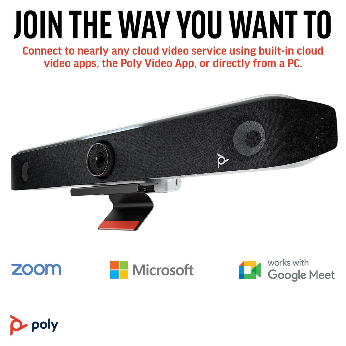 POLY Studio X52 – 4K Ultra HD / 120° Wide-Angle / 8-Mic Array – UC Room System