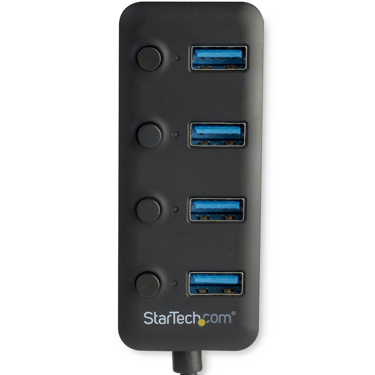 STARTECH 4 Port USB 3.0 Hub - USB-A to 4x USB 3.0 Type-A with Individual On|Off Port Switches - SuperSpeed 5Gbps USB 3.1|3.2 Gen 1 - USB Bus Powered - Portable - 9.8" Attached Cable (HB30A4AIB) (HB30A4AIB)