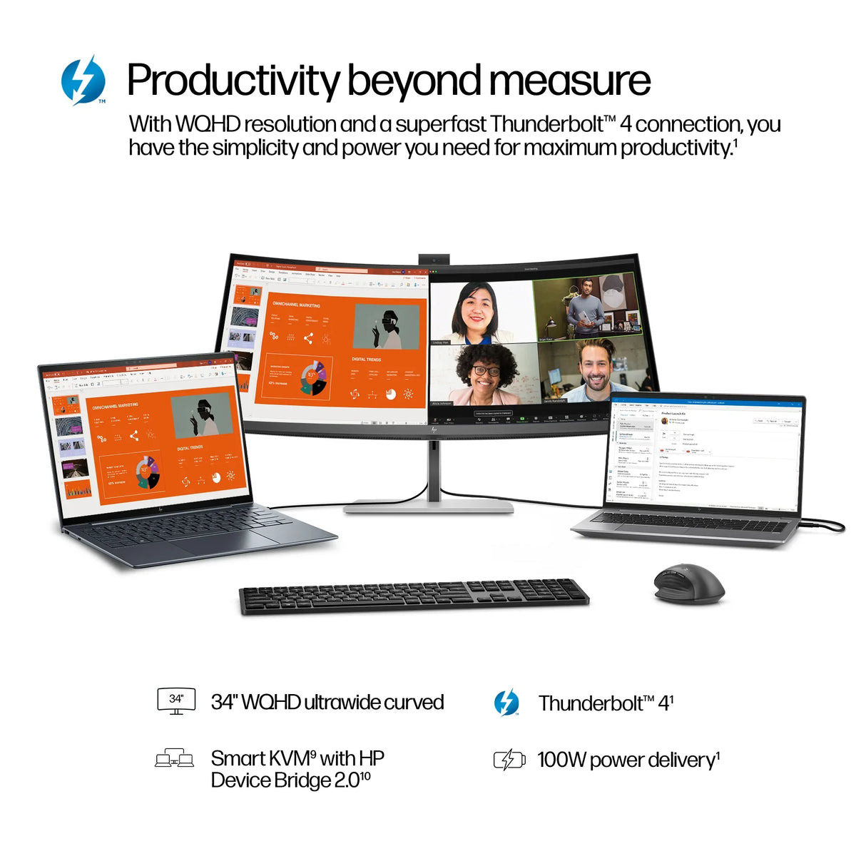 HP 734pm Monitor – 34" / WQHD / IPS / 120Hz – Business Monitor